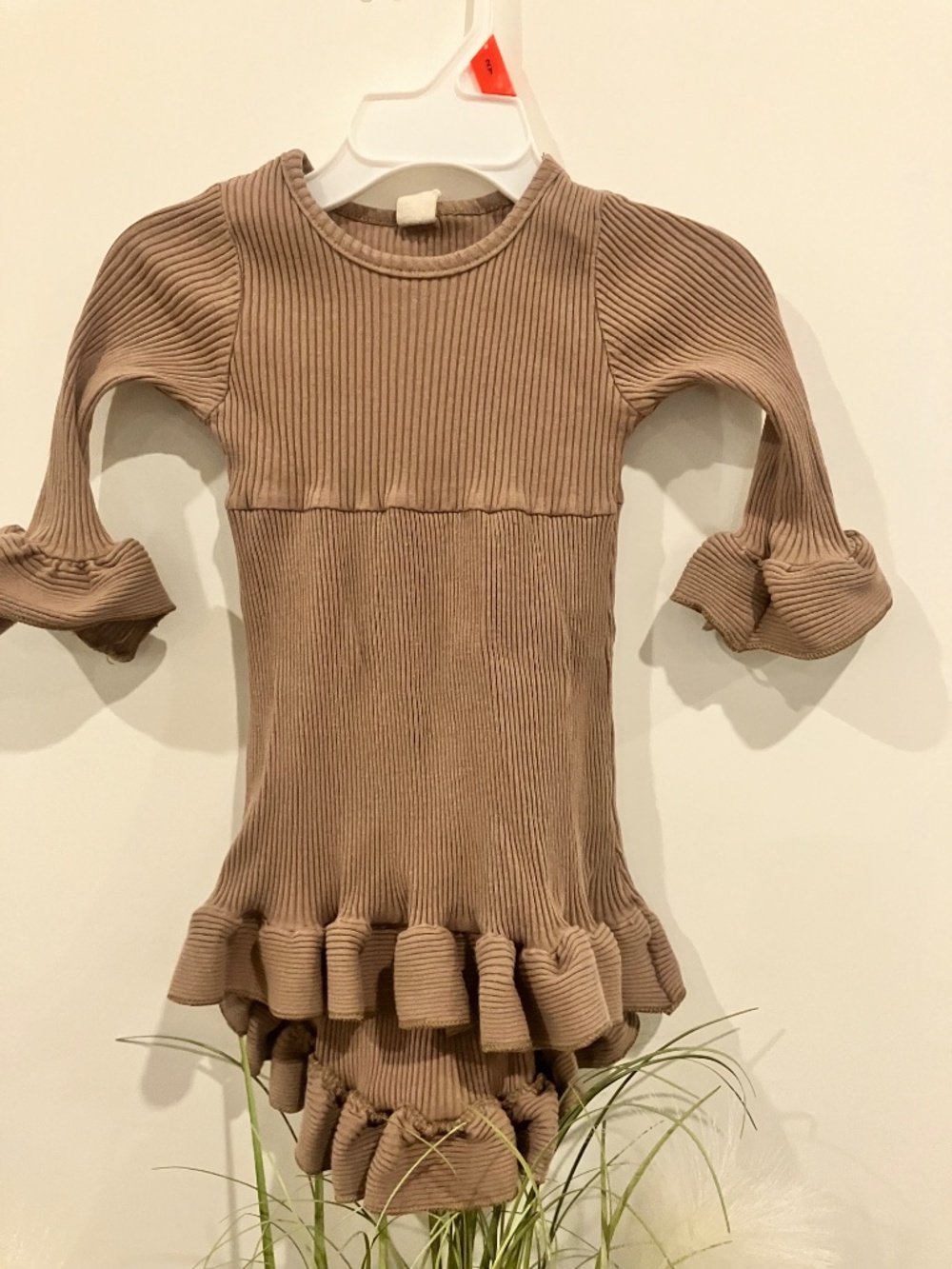 Baby Ribbed Ruffle Dress - 12 Months - Picture 2 of 4